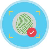 Fingerprint Flat Multi Circle Icon vector