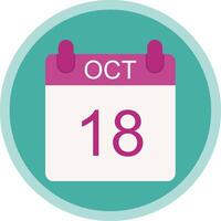 October Flat Multi Circle Icon vector