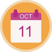 October Flat Multi Circle Icon vector