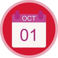 October Flat Multi Circle Icon vector