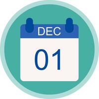 December Flat Multi Circle Icon vector