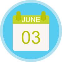 June Flat Multi Circle Icon vector