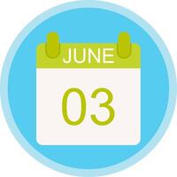 June Flat Multi Circle Icon vector