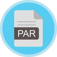 PAR File Format Flat Multi Circle Icon vector