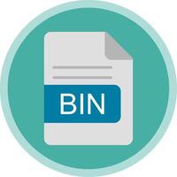 BIN File Format Flat Multi Circle Icon vector