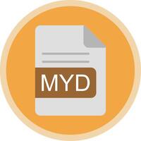 MYD File Format Flat Multi Circle Icon vector