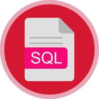 sql archivo formato plano multi circulo icono vector