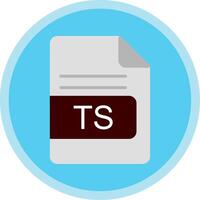 TS File Format Flat Multi Circle Icon vector