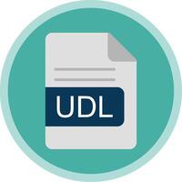 UDL File Format Flat Multi Circle Icon vector