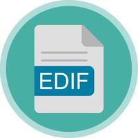 EDIF File Format Flat Multi Circle Icon vector