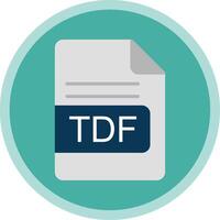 TDF File Format Flat Multi Circle Icon vector