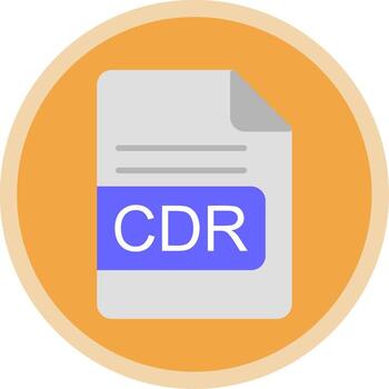 CDR File Format Flat Multi Circle Icon vector