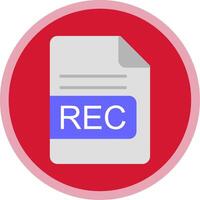 REC File Format Flat Multi Circle Icon vector