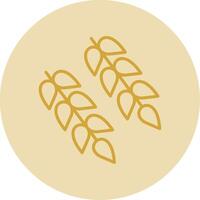 Wheat Line Yellow Circle Icon vector