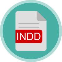 INDD File Format Flat Multi Circle Icon vector