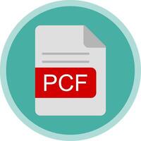 pcf archivo formato plano multi circulo icono vector