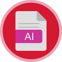 AI File Format Flat Multi Circle Icon vector