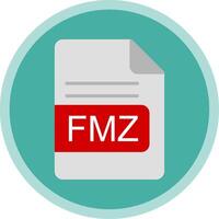 FMZ File Format Flat Multi Circle Icon vector