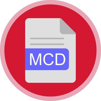 MCD File Format Flat Multi Circle Icon vector