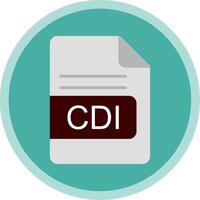 CDI File Format Flat Multi Circle Icon vector