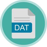 DAT File Format Flat Multi Circle Icon vector