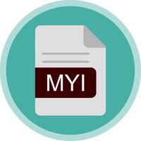 MYI File Format Flat Multi Circle Icon vector