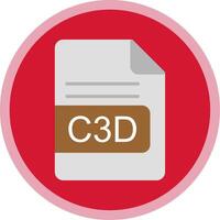 C3D File Format Flat Multi Circle Icon vector