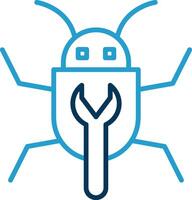 Bug Fixing Line Blue Two Color Icon vector