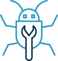 Bug Fixing Line Blue Two Color Icon vector