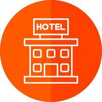 Hotel Line Yellow White Icon vector