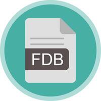 fdb archivo formato plano multi circulo icono vector