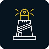 Lighthouse Line Yellow White Icon vector