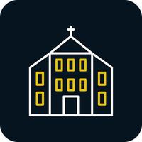 Church Line Yellow White Icon vector