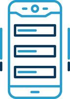 Mobile Work Line Blue Two Color Icon vector