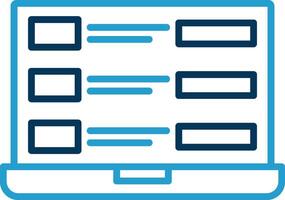 Laptop DAta Line Blue Two Color Icon vector