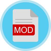 MOD File Format Flat Multi Circle Icon vector