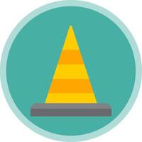 Traffic Cone Flat Multi Circle Icon vector