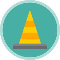 Traffic Cone Flat Multi Circle Icon vector