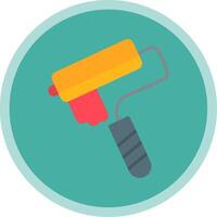 Paint Roller Flat Multi Circle Icon vector