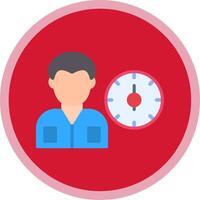 trabajando horas plano multi circulo icono vector