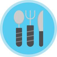 Cooking Utensils Flat Multi Circle Icon vector