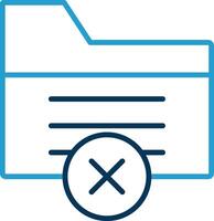 Delete File Line Blue Two Color Icon vector