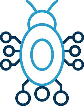 digital error línea azul dos color icono vector