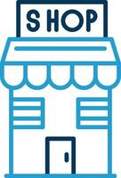 Shop Line Blue Two Color Icon vector