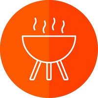 BBQ Grill Line Yellow White Icon vector