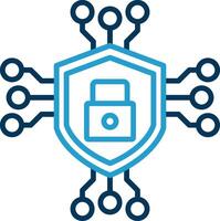 Data Encryption Line Blue Two Color Icon vector
