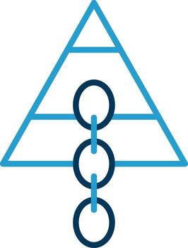 Link pyramide Line Blue Two Color Icon vector
