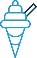 Ice Cream Line Blue Two Color Icon vector