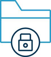 Data Security Line Blue Two Color Icon vector