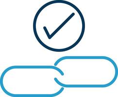 Backlink Checker Line Blue Two Color Icon vector